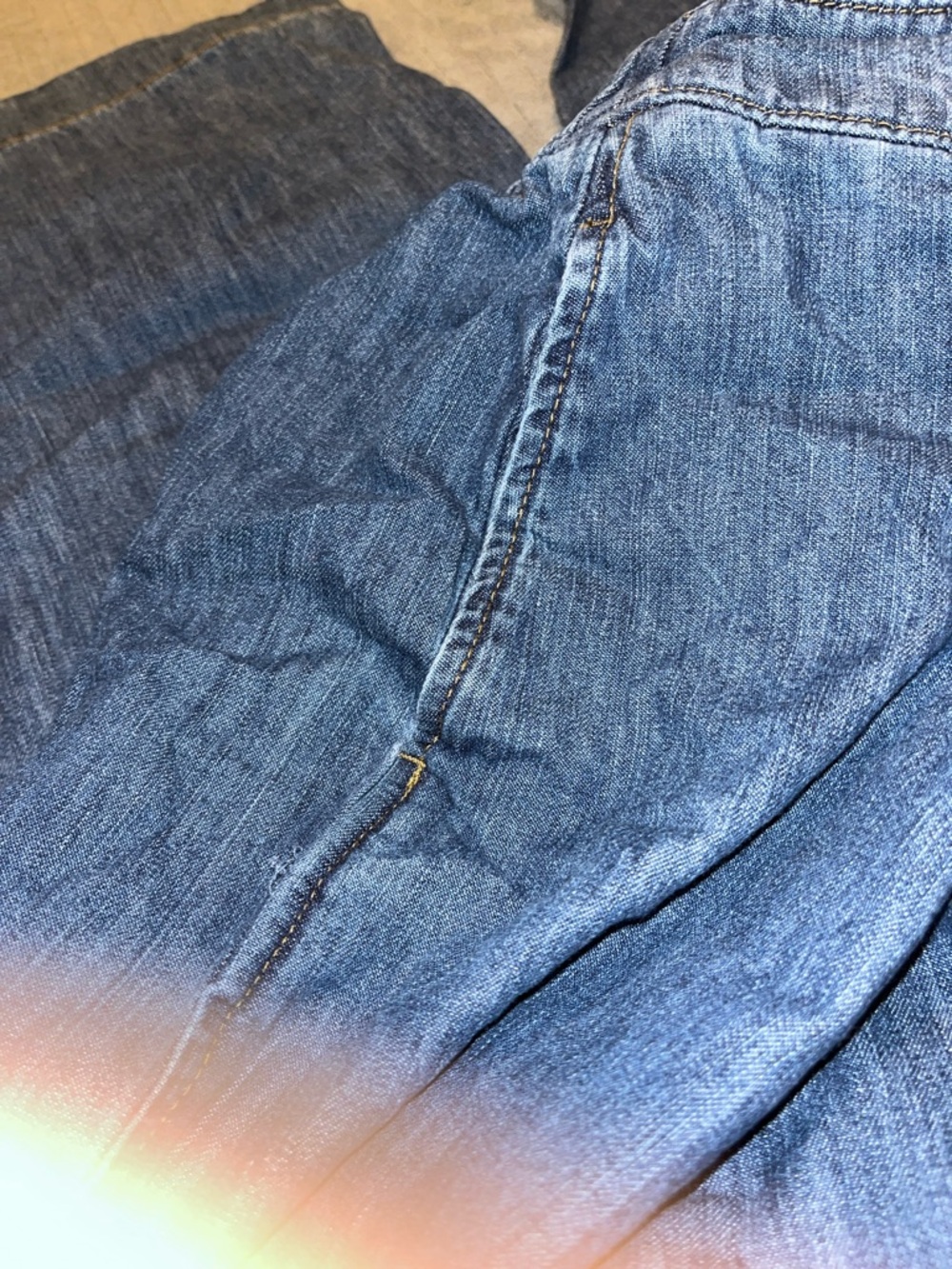 LC Lauren Conrad Dark Blue Button-Fly Wide Leg Jeans - Picture 3 of 5